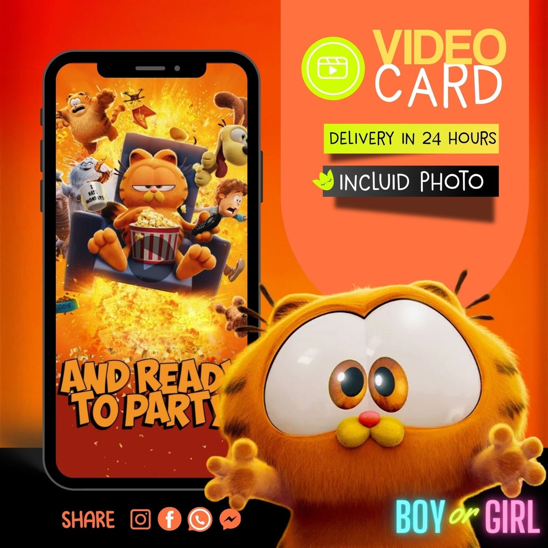 Garfield Movie Birthday the Garfield Birthday Invitation the Garfield