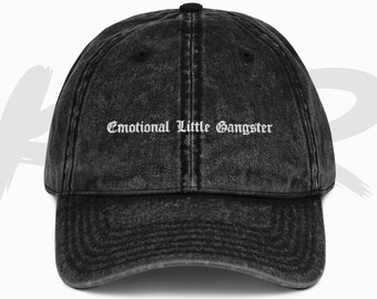 EMOTIONAL LITTLE GANGSTER Embroidered Hat | Girlfriend gift Vintage Cap | Spring Summer / Kmr Limited Piece | Hats Women Beach Hat | SS24