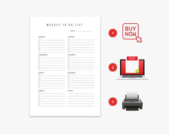 Minimalistyczna tygodniowa lista zadań do wydrukowania: Planer zadań (pobierz plik PDF)