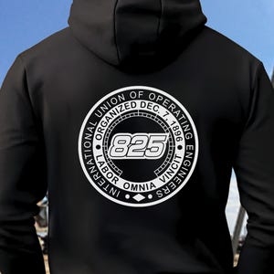 IUOE Local 825 Operating Engineers Hoodie, Union Operator Shirt, Unisex Sweatshirt, Safety Orange, Blue Collar, Construction, Gift For Him