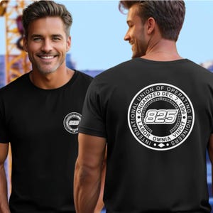Local 825 Operating Engineers Tshirt, Union Operator Shirt, Hi-Vis Safety-Green Crewneck Tee, IUOE, Unisex, Construction, Gift For Him, Mens