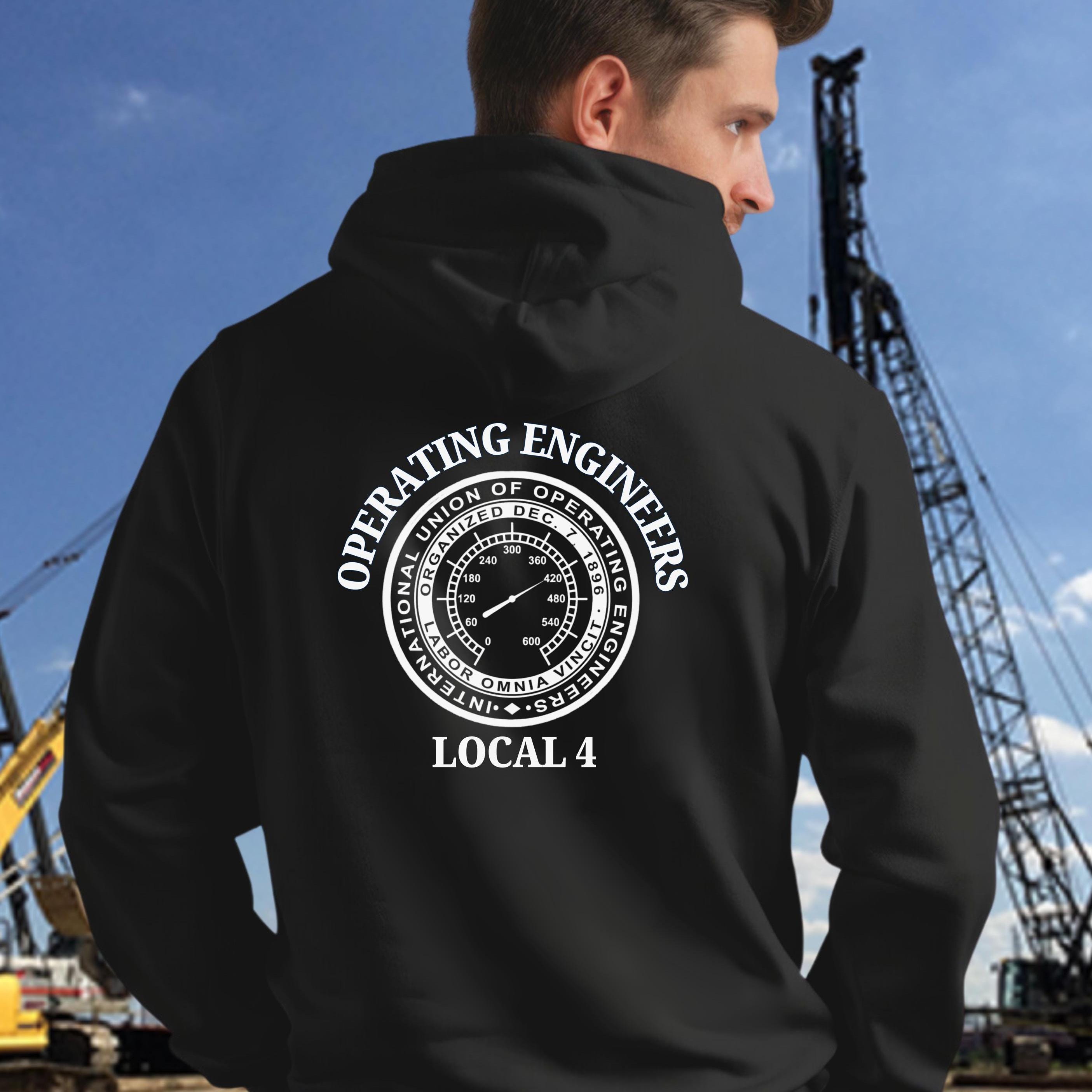 IUOE Local 4 Operating Engineer Hoodie, Hi-vis, Custom Sweatshirt 