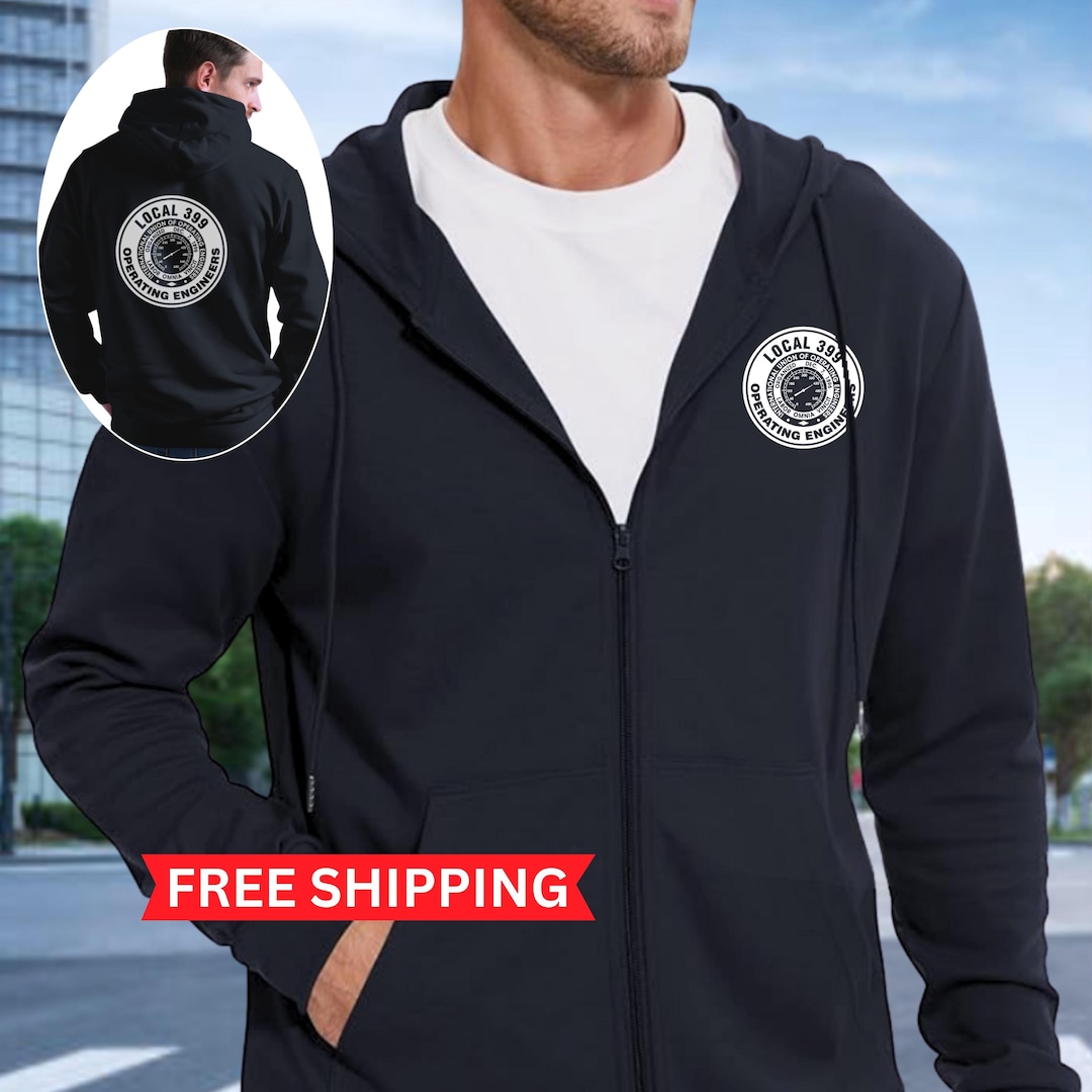 Operating Engineers Local 399 Full Zip Hooded Sweatshirt Jacket