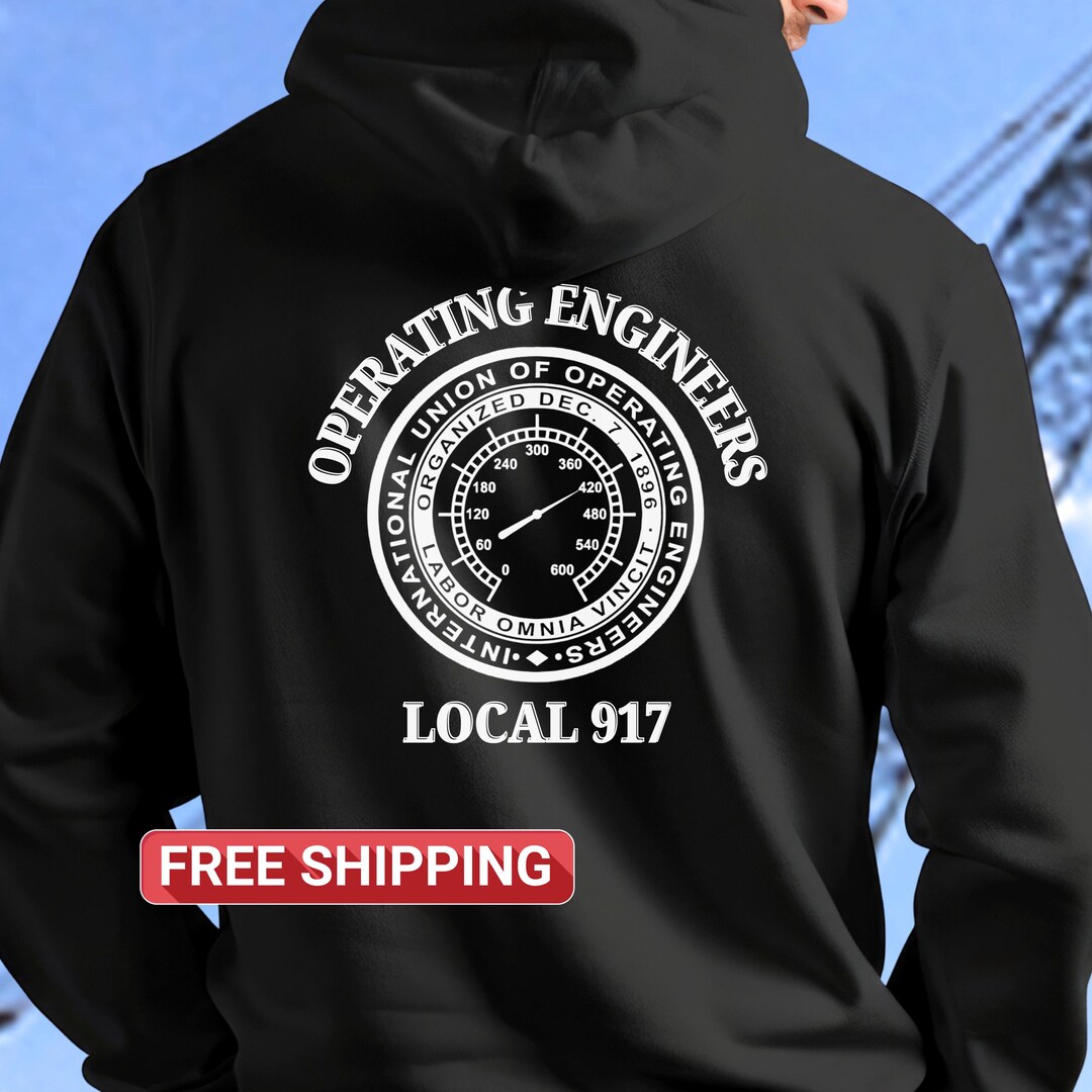Local 917 Operating Engineers Hoodie, Hi Vis Unisex Hooded Sweatshirt ...