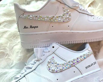 ⚡️Custom Swarovski Nike Air Force 1 Sage Low⚡️ Nike | Shoes | Custom Swarovski Nike Air Force Sage Low  main image 2