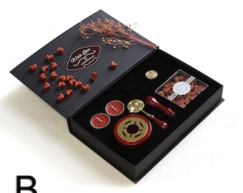 Personalized Wax Seal Stamp Kit, Wax Seal Set, Wax Melt Kit, Wedding Logo Wax Seal Stamp Kit, Wax Seal Color Kit, Custom Logo Wax Seal