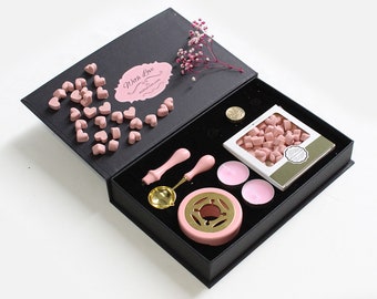Personalized Wax Seal Stamp Kit, Wax Seal Set, Wax Melt Kit, Wedding Logo Wax Seal Stamp Kit, Wax Seal Color Kit, Custom Logo Wax Seal