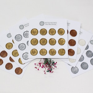 12 piezas de pegatinas de cera para sobres, sellos de cera adhesivos, pegatinas de sellos de invitación de boda con monograma, sello de logotipo, sello de cera para pasatiempos o bodas