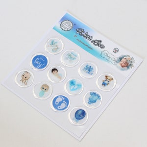 Adesivos de vedação de cera para bebê menino, cera de vedação, adesivos de vedação de cera de envelope, selo de cera adesivo, selo de carta, 12 peças