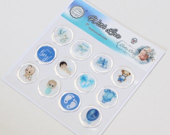 Baby Boy Wax Seal Stickers, Sealing Wax, Envelope Wax Seal Stickers, Adhesive Wax Seal, Letter Seal, 12 Pieces
