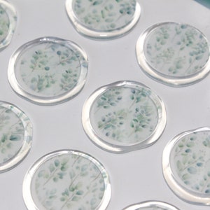 Pegatinas de sello de cera de eucalipto, cera de sellado, pegatinas de sello de cera para sobres, sello de cera adhesivo, 12 piezas, sello de letras