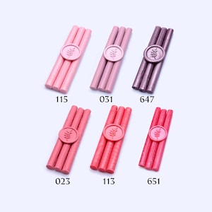 Bastoncini con sigillo di cera, bastoncino con sigillo di cera con pistola per colla, timbro con bastoncino con sigillo di cera, bastoncini con sigillo di cera per matrimoni, bastoncini di ceralacca con colori rosa