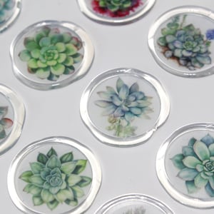 Adesivos de vedação de cera de plantas suculentas, cera de vedação, adesivos de vedação de cera de envelope, selo de cera adesivo, 12 peças, selo de carta