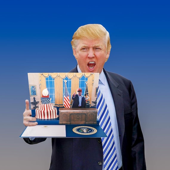Trump Birthday Card: Pop-Up with Trump's Voice, Light & Sound