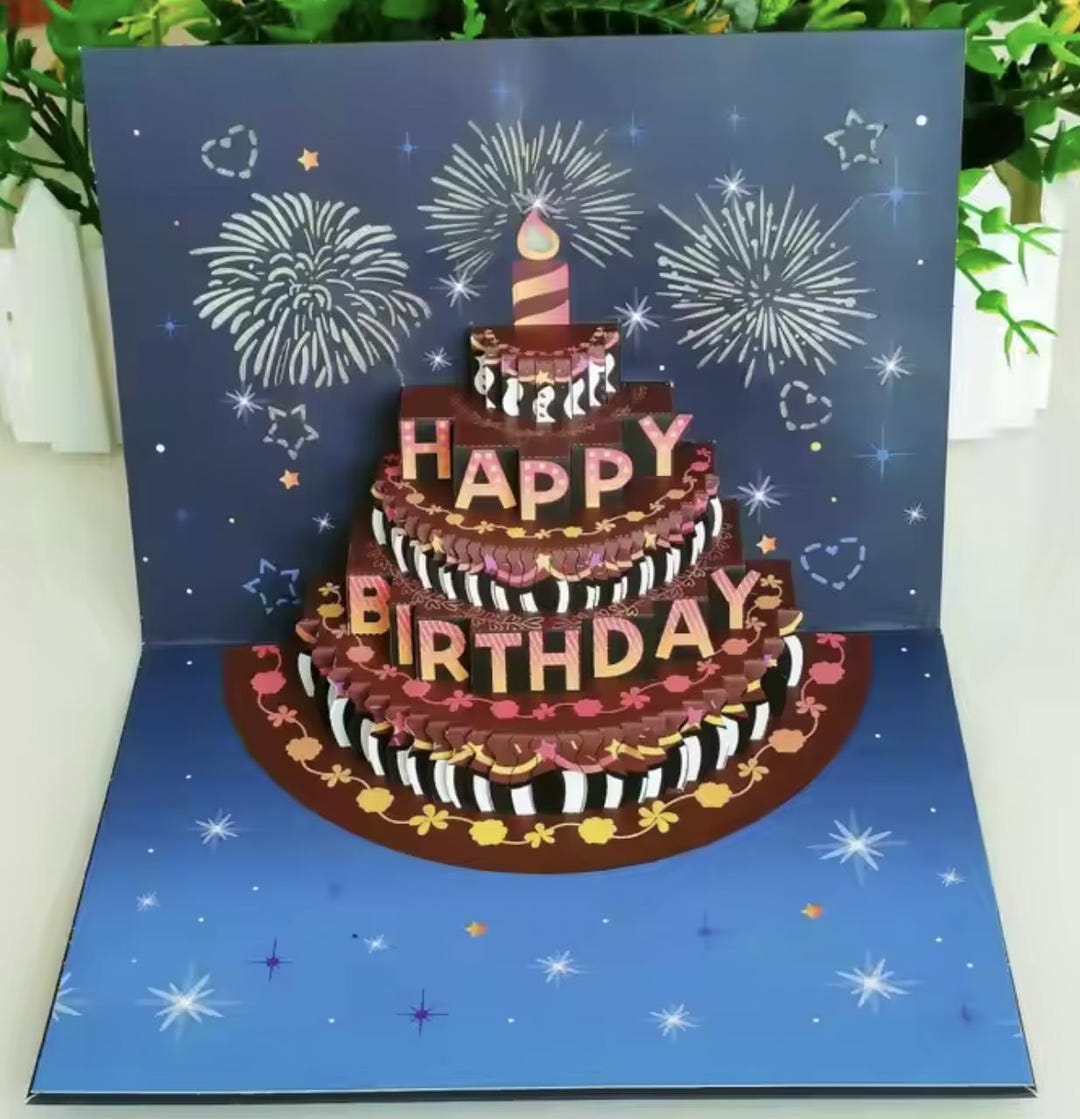 3D Pop up Birthday Card With Lights & Music - Etsy