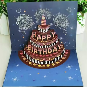 3D Pop Up Interaktive Geburtstagskarte für Kinder mit Lichtern & Spielt das Happy Birthday Lied! Versand innerhalb Deutschlands