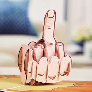 Lustige Geburtstagskarte mit Rude Pop Up Mittelfinger - ideal für Männer, Frauen, Ehemann, Frau, Teenager, Sohn, Tochter, Kollege, Valentinstag