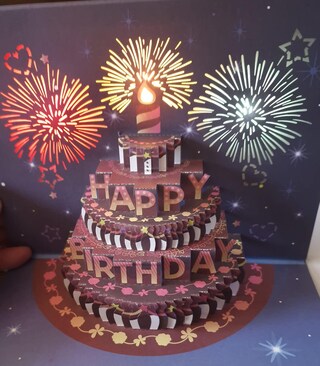 Biglietto Di Auguri Pop-up 3D Con Torta, Musica E Luci – Per Compleanni, Adulti E Bambini – Formato 18x18 Cm, Scrivibile Internamente
