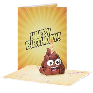 Lustige Pop Up Poop Emoji Geburtstagskarte - Tolle 3D Geburtstagskarte für Kinder Erwachsene, Vater Mutter, Sohn, Tochter - Handgefertigtes Design