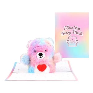 Pop Up Soft Bear Anniversario Romantico Biglietto d'Auguri - "Mi Rendi Orso Felice" per Donne, Ragazze, Mogli, Mariti, San Valentino, Per Lei