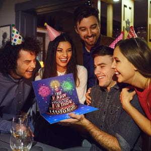PACOTE DE TWIN! 2X Cartão de aniversário interativo pop-up com luzes e toca a música de feliz aniversário! Ótimo para crianças e adultos
