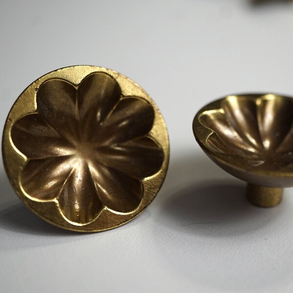 Brass Knobs Vintage For Cabinets Solid Brass Floral Knobs Architectural Salvage