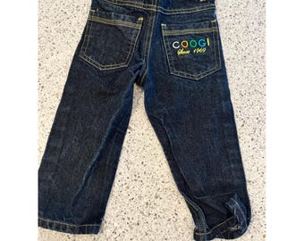 Jeansy dziecięce COOGI 2T Dark Wash Denim z haftem hiphopowym Streetwear Y2K Grunge