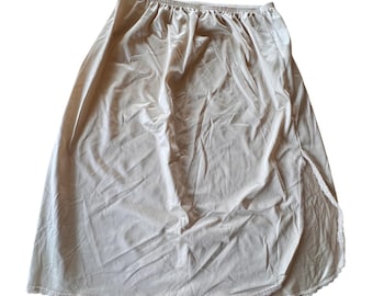 VTG Vanity Fair Half Slip Skirt Women Size S Beige Lace Trim Silky 90s Layering