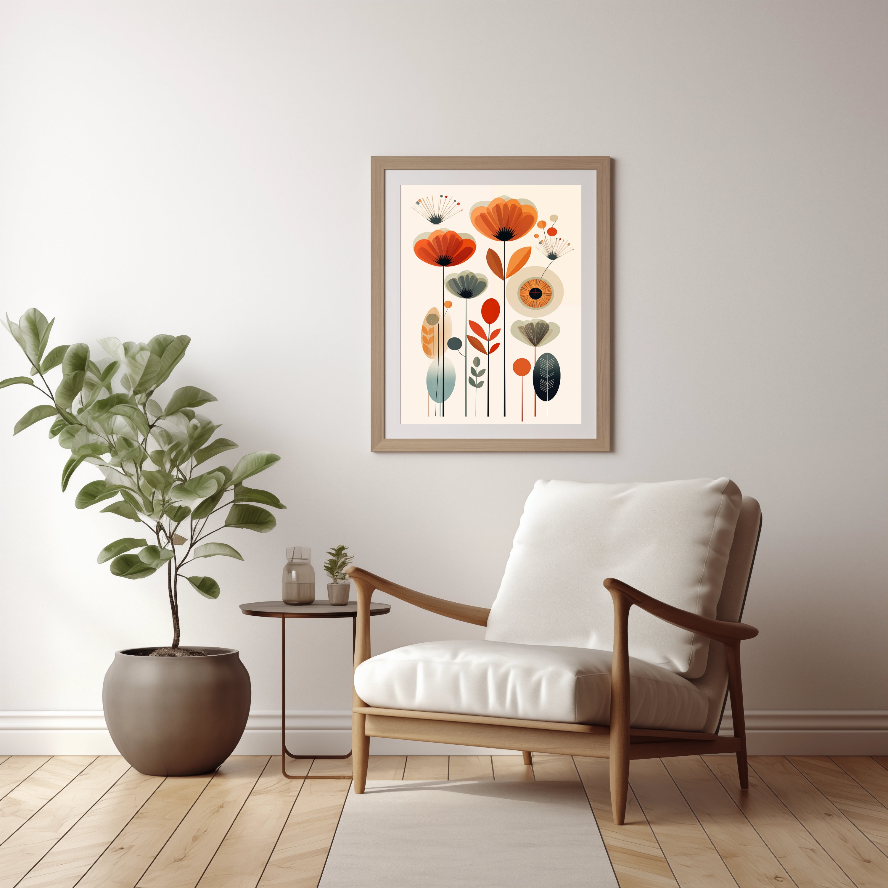 Mid Century Modern Flowersnull