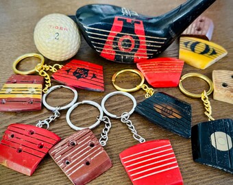 Handcrafted Vintage Golf Club Faceplate Keychains