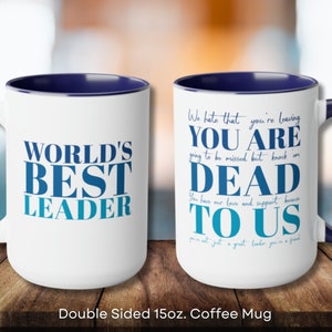 World's Best Leader 15oz Mug Gift for Extraordinary Boss or Mentor Motivational Gift for Workplace Farewell Gift for Exceptional Leaders