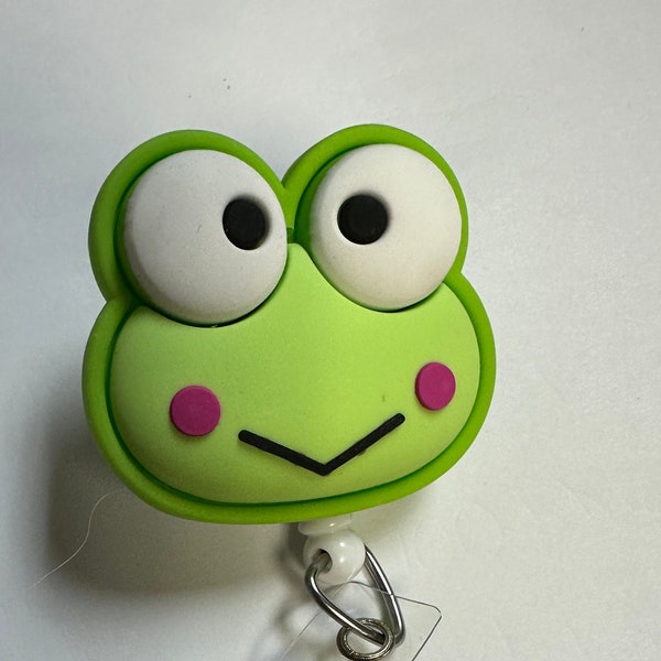 Keroppi and Blue Fish | Badge Reel | Medical ID Badge | Nurse Badge Reel Funny | Funny Coworker Gift |