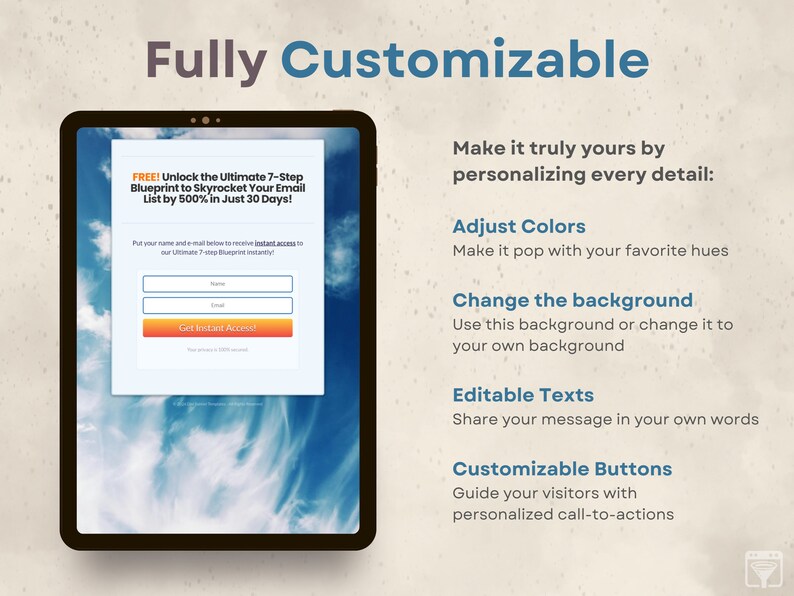 Blue Squeeze Page Template for Digital Marketers Divi Builder Landing