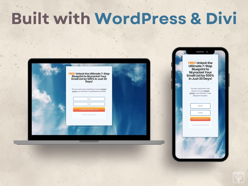 Blue Squeeze Page Template for Digital Marketers Divi Builder Landing