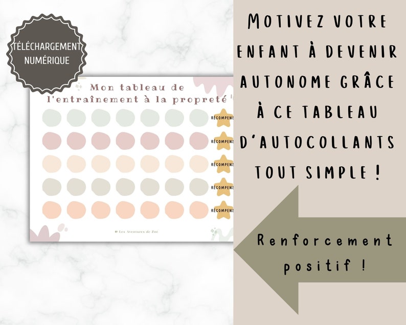20 Autocollants Magique Pot - Apprentissage Propreté Enfant - Motifs Animaux & Dinosaures