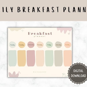 Breakfast planner for toddlers, printable, move the magnet