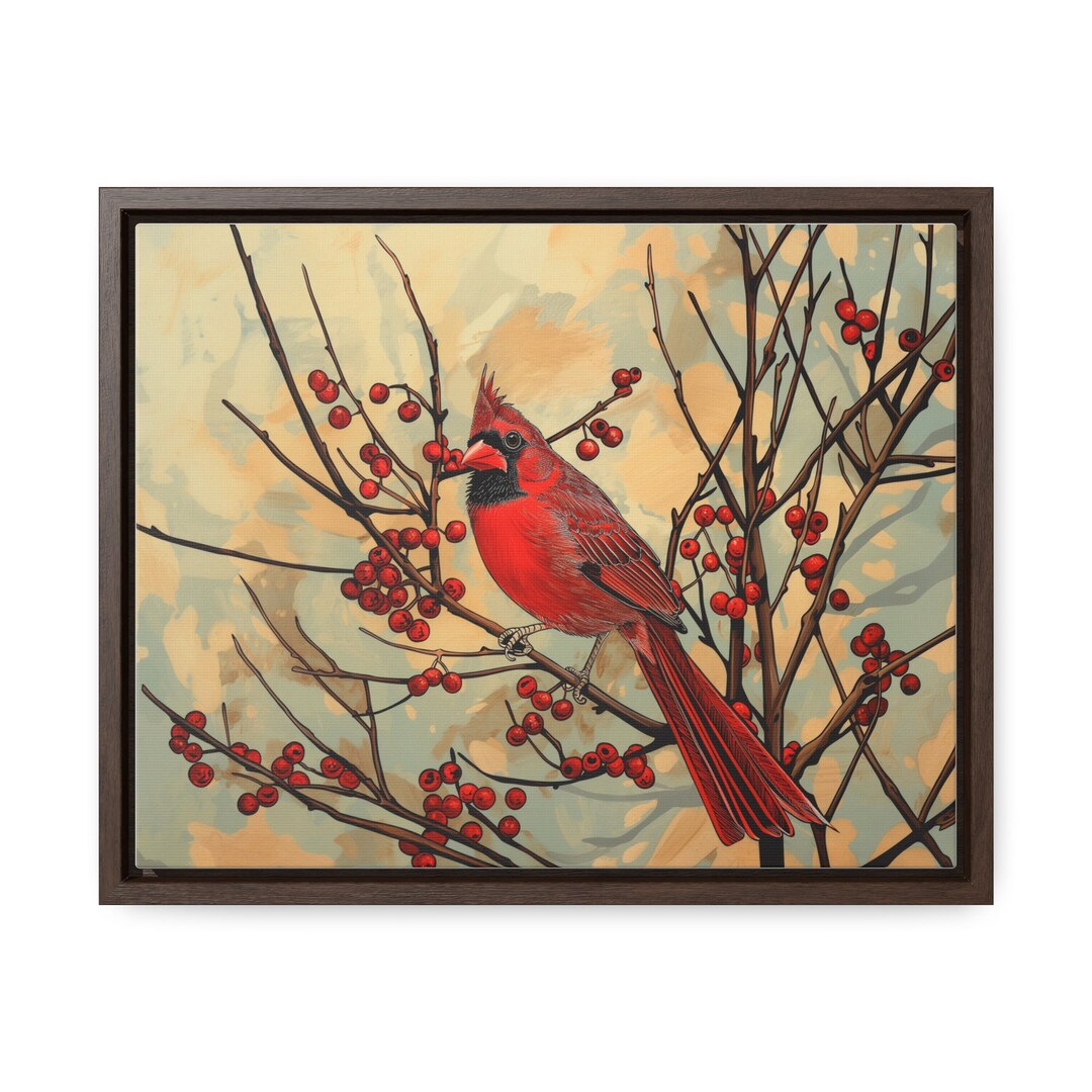 Linocut-inspired Northern Cardinal Art Print - Instant Download PNG and ...