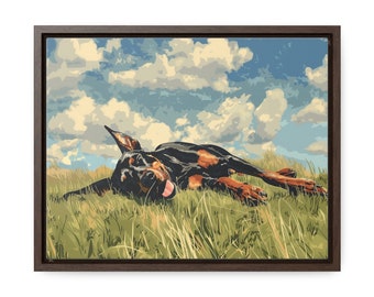 Printmaking-Inspired Doberman Pinscher Art Print - Instant Download PNG and PDF