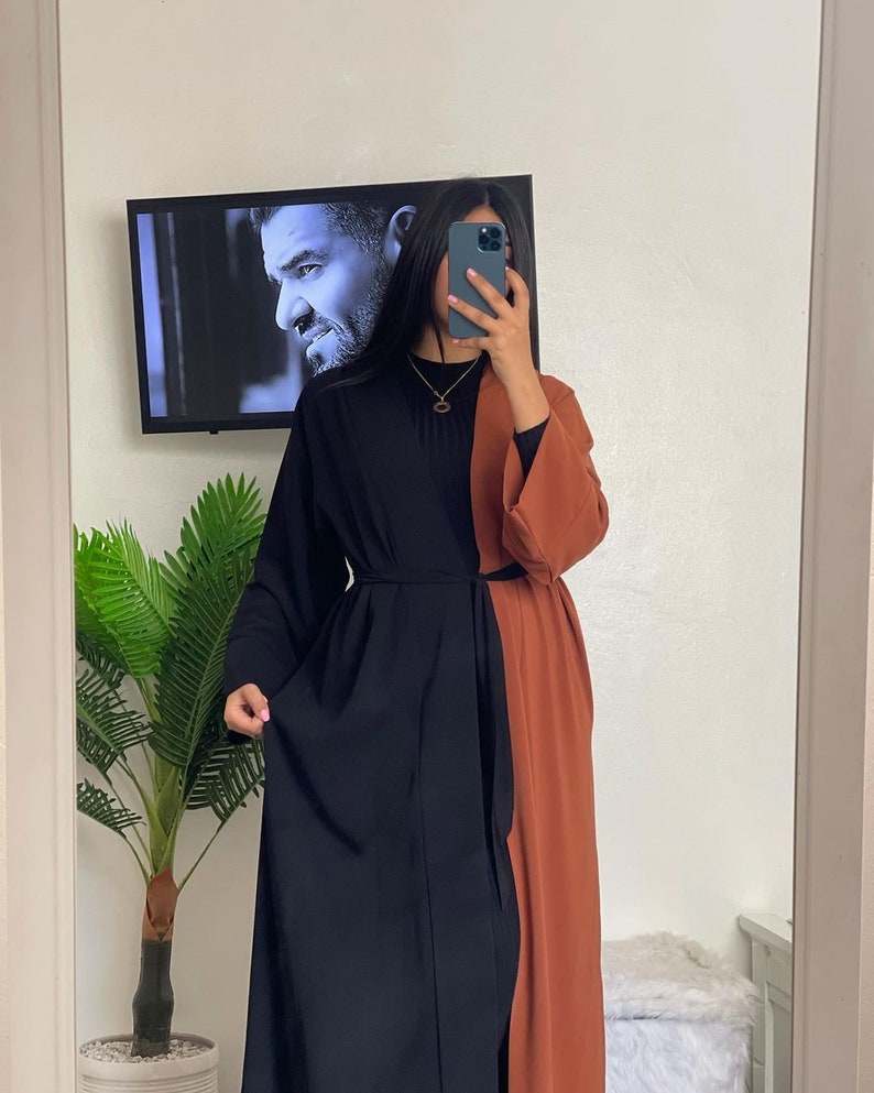 Abaya Color Black and Copper ,new Dubai Ramadan,abaya,kaftan Eid