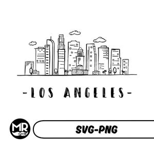 Skyline Los Angeles illustrated in vector, Los Angeles SVG, Los Angeles PNG, digital file