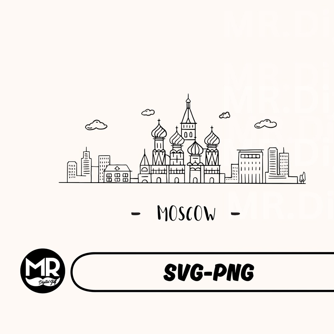 Moscow Skyline Illustration: City Vector SVG, PNG (digital File) - Etsy