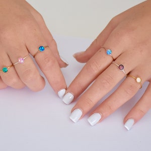 Simple Opal Ring / Opal Jewelry / Minimalist Ring / Stacking Ring / Gold, Rose Gold ,Sterling silver Rings / Gift for her / Delicate Ring