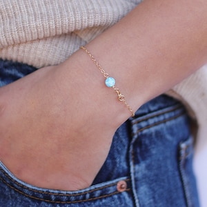 Opal Beaded Bracelet / Simple Bracelet / Everyday Bracelet / Gold, Rose Gold, Sterling Silver / Gift For Her