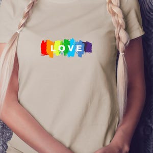 Levendige regenboog liefde penseelstreek kunst voor Pride Month sublimatie - Clipart direct downloaden