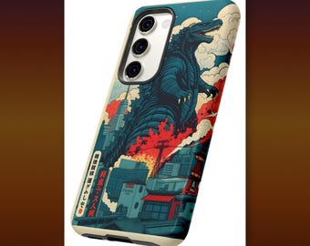 Godzilla City Rampage Phone Case | Retro Kaiju Art | Japanese Monster | Fan Gift