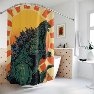 Godzilla Shower Curtain - Etsy