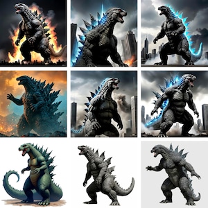 ゴジラPNGクリップアート集 | 怪獣モンスターアートバンドル