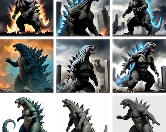 Godzilla PNG Clipart Collection | Kaiju Monster Art Bundle