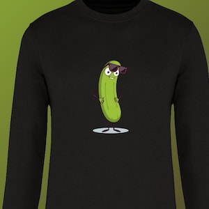 Cartoon Pickle Shirt Clipart Sammlung für Spaß Sublimationsdesign - sofortiger Download von humorvollen Gurken mit Sonnenbrille Y2K