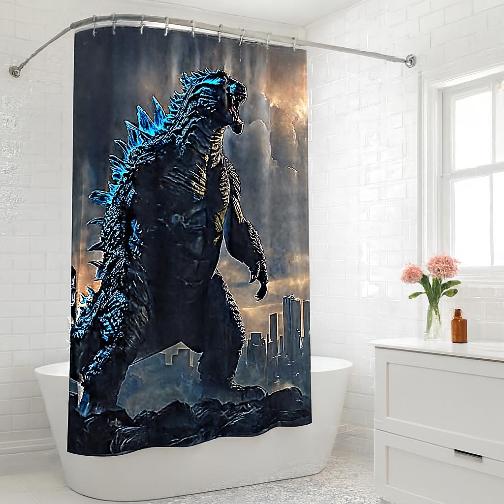 Godzilla Shower Curtain - Etsy